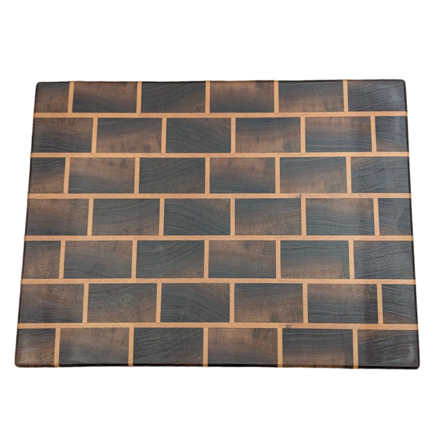 Handcrafted Brick-Pattern Cutting Board – Walnut & Maple
