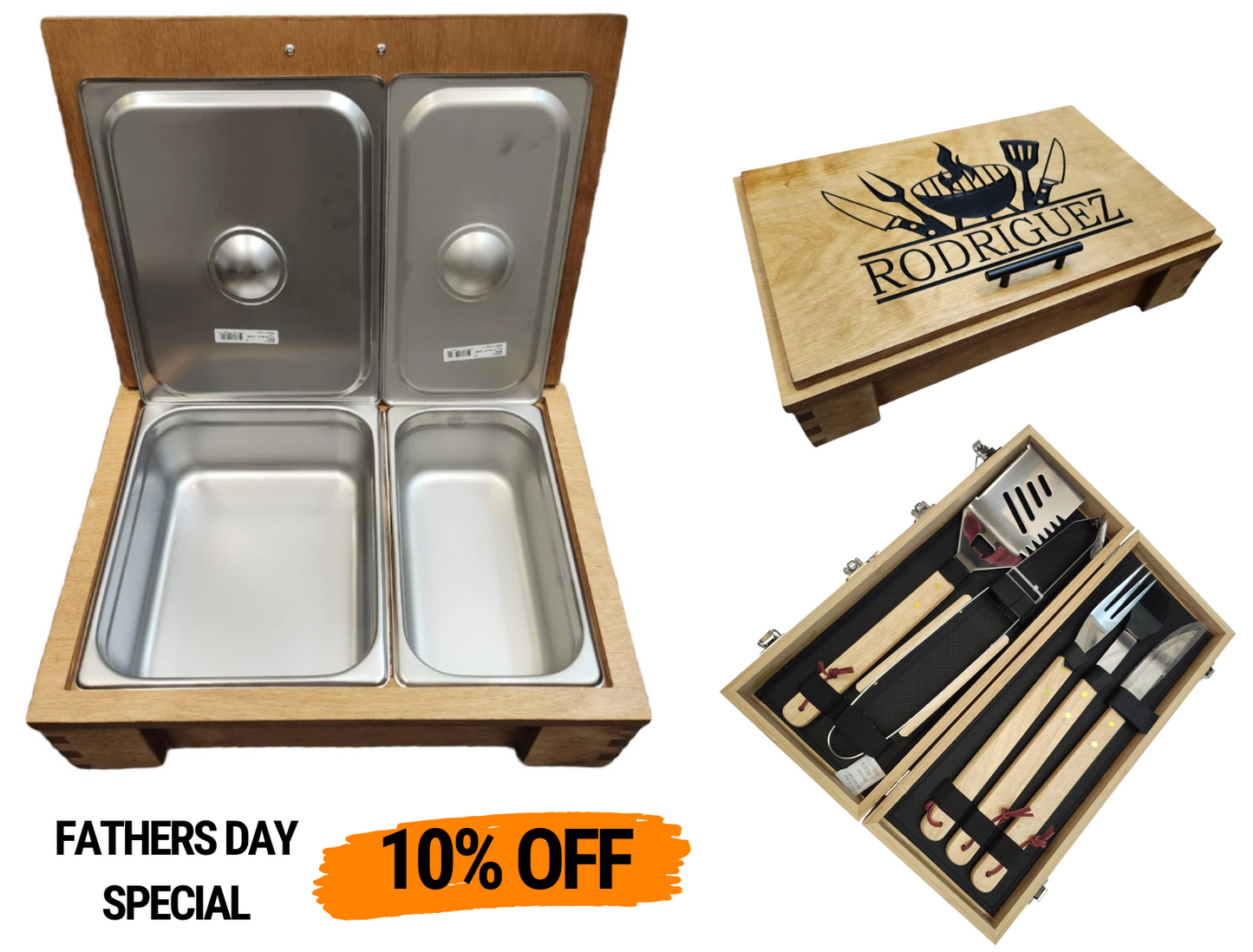 BBQ Gift Set – Personalized BBQ Box + Utensil Kit Combo (Bigger Than Texas Box)