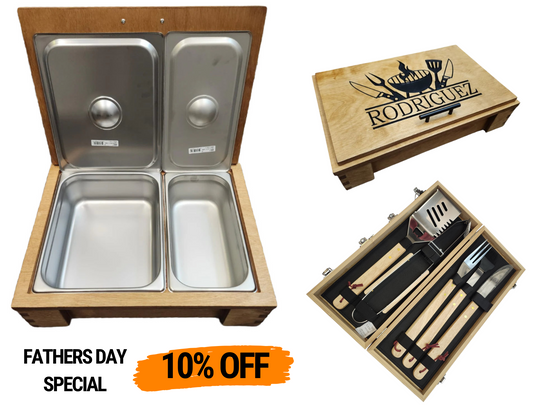 BBQ Gift Set – Personalized BBQ Box + Utensil Kit Combo (Bigger Than Texas Box)