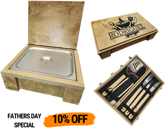 BBQ Gift Set – Personalized BBQ Box + Utensil Kit Combo (Lone Star Box)
